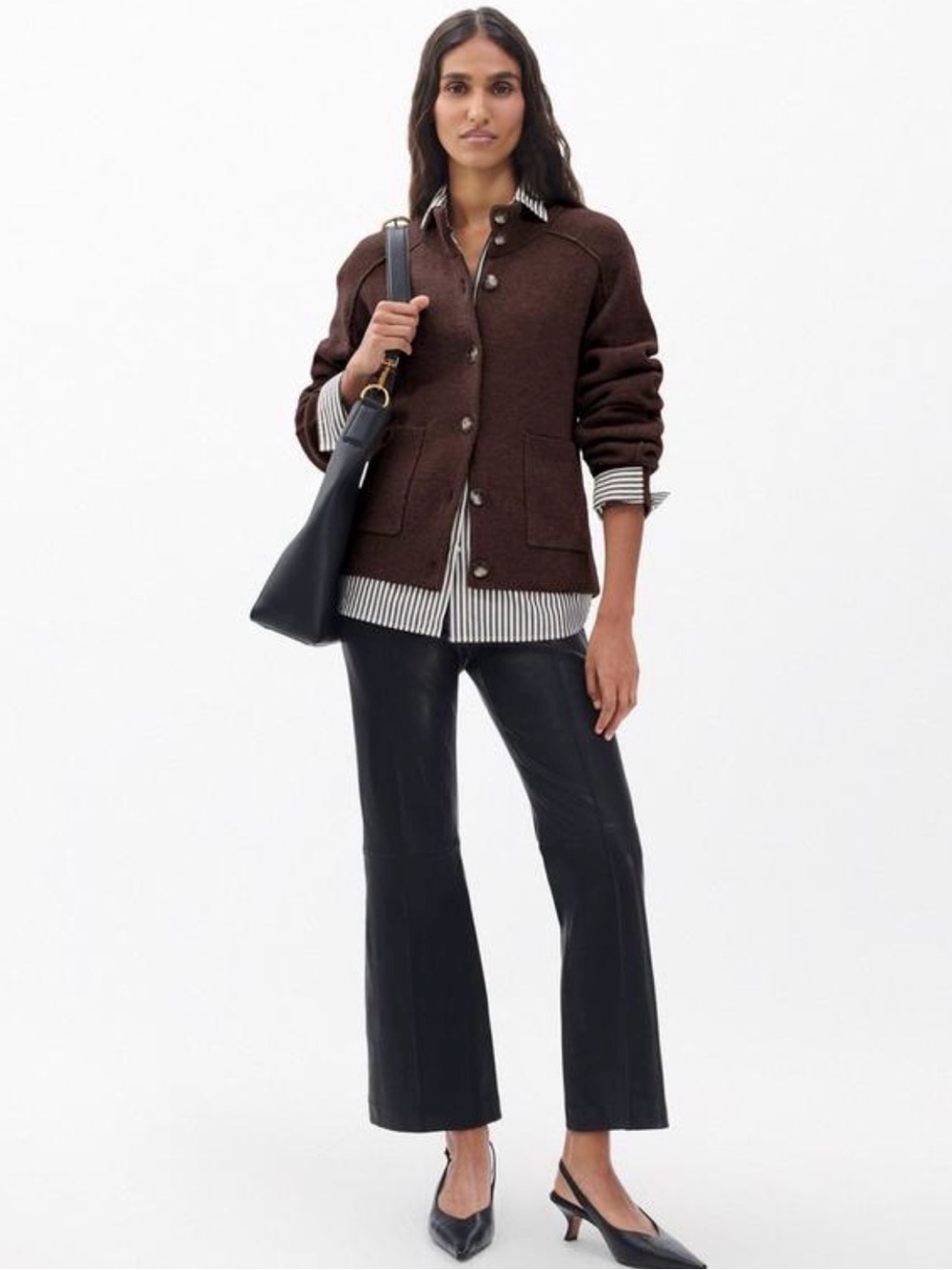 NEW NEW. Beautiful brown WOOL cardigan - Picture 4 of 5